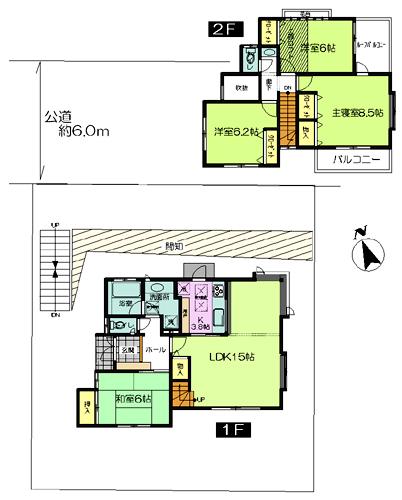 Floor plan. 31.5 million yen, 4LDK, Land area 206.43 sq m , Building area 106.4 sq m