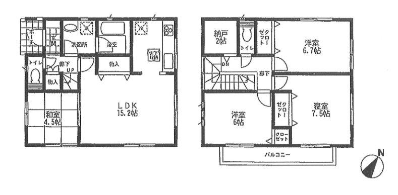 Floor plan. 23.8 million yen, 4LDK + S (storeroom), Land area 183.97 sq m , Building area 94.76 sq m