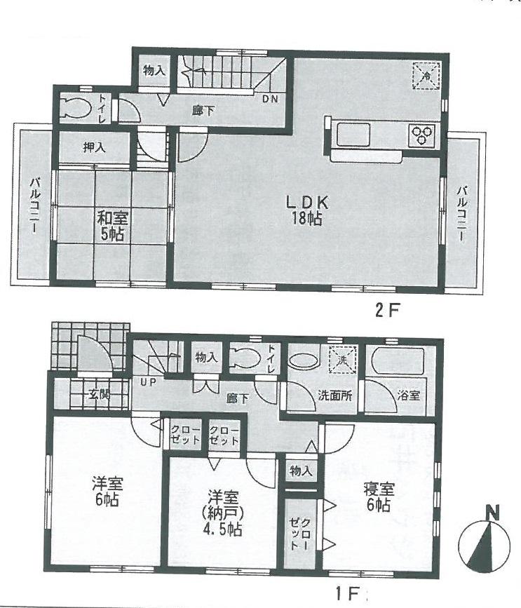 Floor plan. 25,800,000 yen, 3LDK + S (storeroom), Land area 117.45 sq m , Building area 93.96 sq m