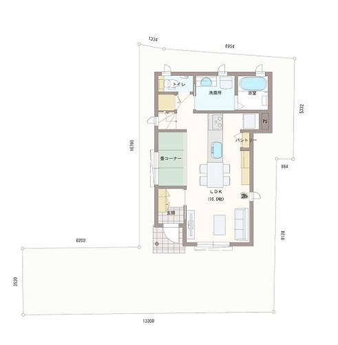 Building plan example (floor plan). 1-floor plan view