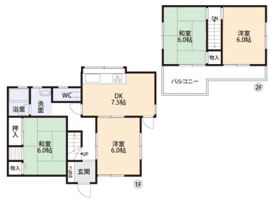 Floor plan. 10.5 million yen, 4DK, Land area 110.92 sq m , Building area 70.77 sq m floor plan