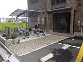 Entrance. entrance, Bicycle-parking space