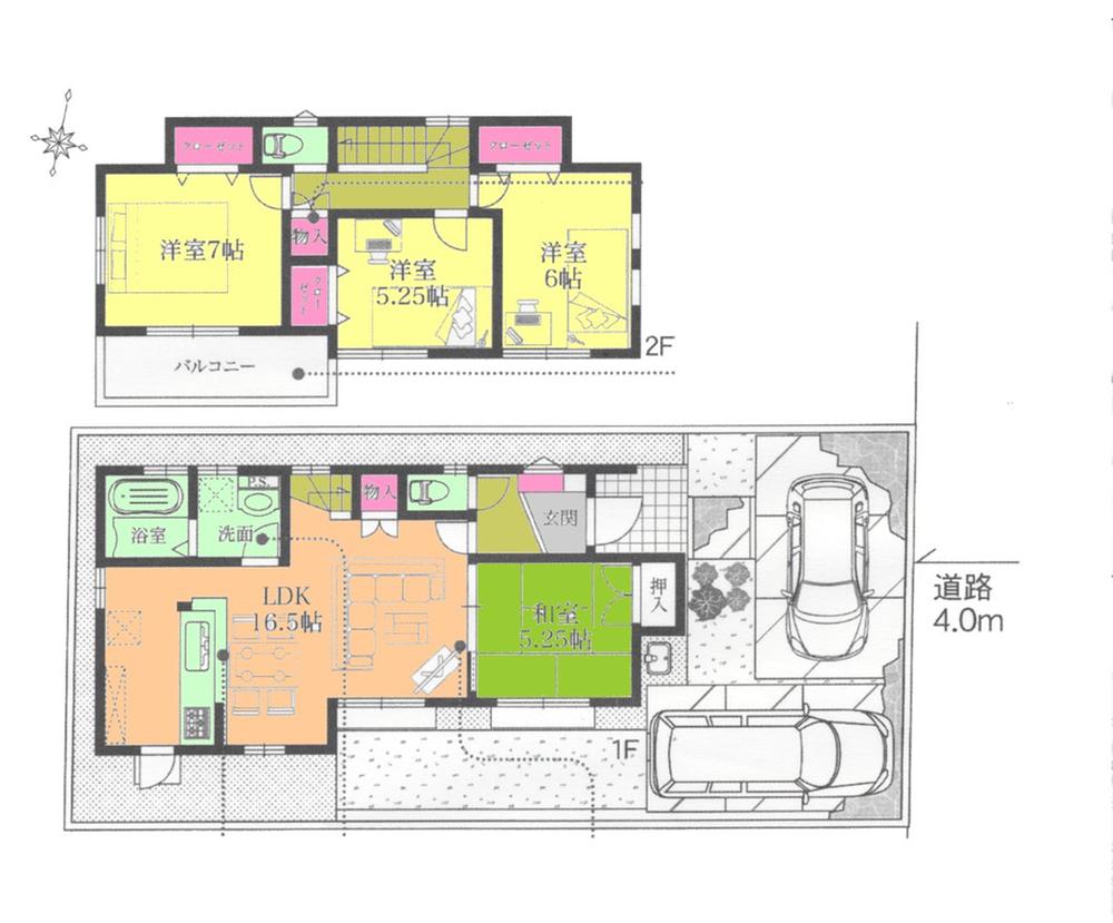 Floor plan. 35,800,000 yen, 4LDK, Land area 128.81 sq m , Building area 94.4 sq m