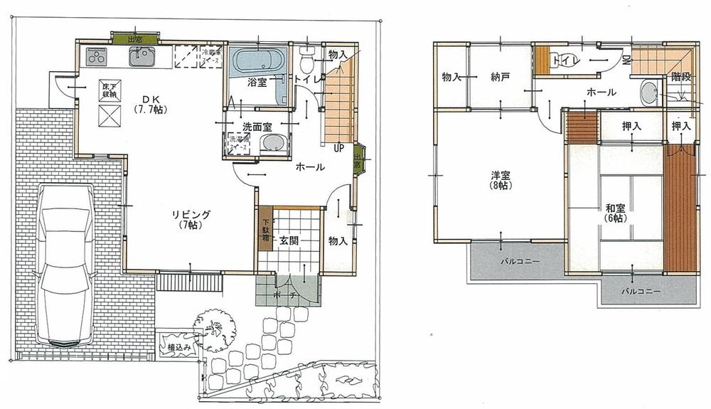 Floor plan. 23.8 million yen, 2LDK + S (storeroom), Land area 133.82 sq m , Building area 87.78 sq m