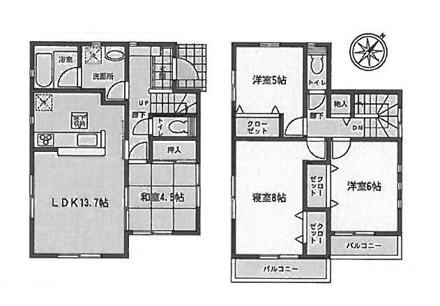 Floor plan. (1), Price 22,800,000 yen, 4LDK, Land area 137.58 sq m , Building area 90.72 sq m