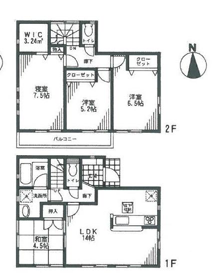 Floor plan. (1), Price 27,800,000 yen, 4LDK, Land area 174.01 sq m , Building area 89.91 sq m
