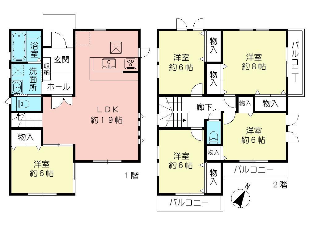 Floor plan. 40,800,000 yen, 5LDK, Land area 144.48 sq m , Building area 117.58 sq m