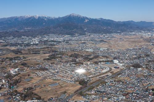 aerial photograph. It is seen from the sky local To back the Oyama (February 2012) shooting