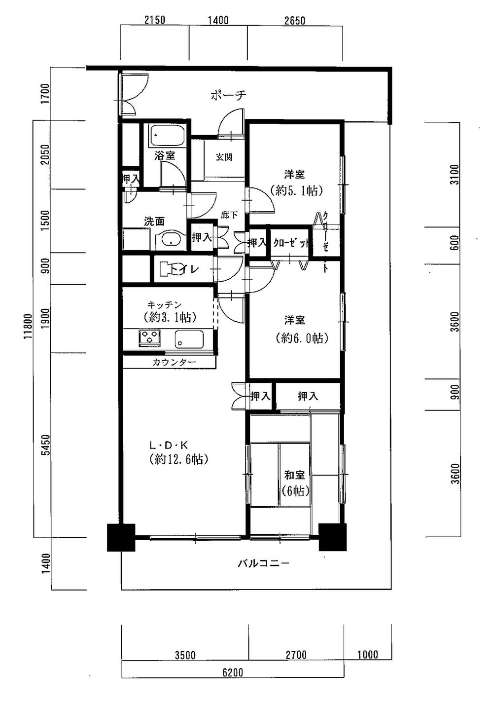 Floor plan. 3LDK, Price 18.3 million yen, Occupied area 73.19 sq m , Balcony area 21.21 sq m
