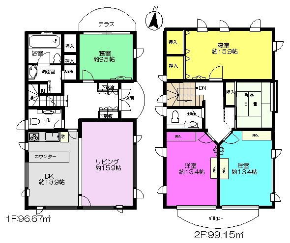 Floor plan. 115 million yen, 5LDK, Land area 395 sq m , Building area 195.82 sq m