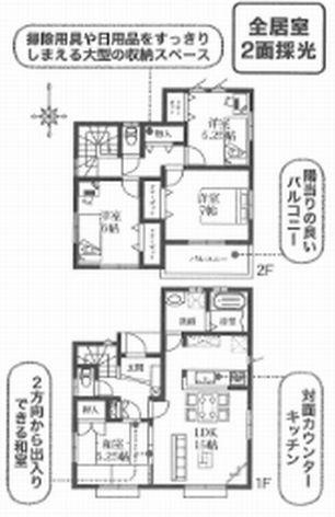 Floor plan. 26,300,000 yen, 4LDK, Land area 130.41 sq m , Building area 95.22 sq m car space two Allowed There south garden.