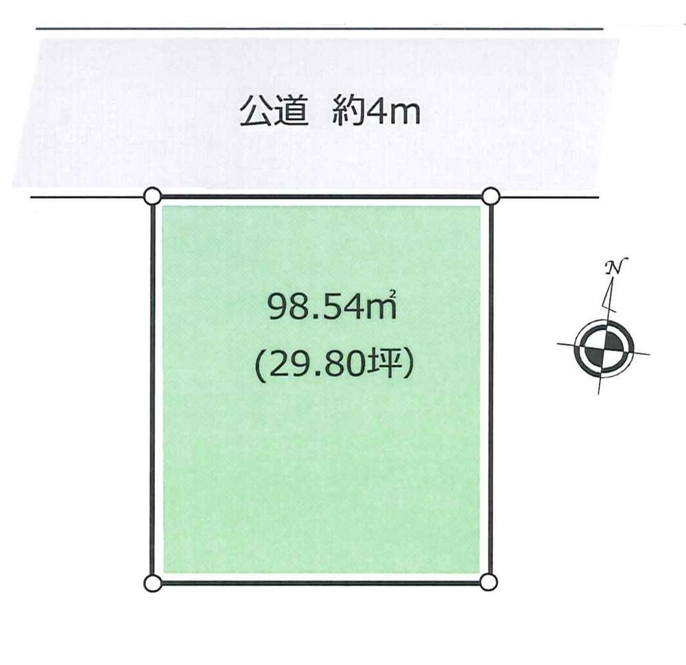 Compartment figure. Land price 17.8 million yen, Land area 98.54 sq m shaping land. Hanamizu Small ・ Hamadake in the area