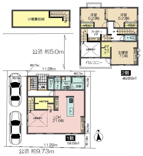 Floor plan. 42,500,000 yen, 3LDK + S (storeroom), Land area 116.01 sq m , Building area 108.47 sq m