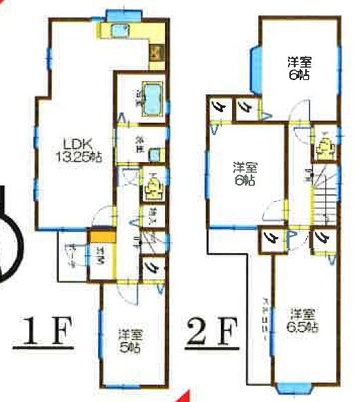 Floor plan. 17.8 million yen, 4LDK, Land area 82.71 sq m , Building area 84.23 sq m 4LDK