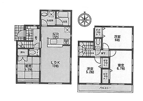 Floor plan. (2), Price 22,800,000 yen, 4LDK, Land area 112.34 sq m , Building area 86.66 sq m