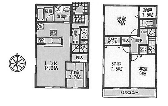 Floor plan. (4), Price 24,800,000 yen, 4LDK+S, Land area 131.15 sq m , Building area 90.72 sq m