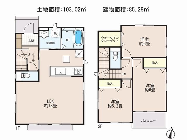 Floor plan. 26,800,000 yen, 3LDK, Land area 103.02 sq m , Priority to the present situation is if it is different from the building area 85.28 sq m drawings