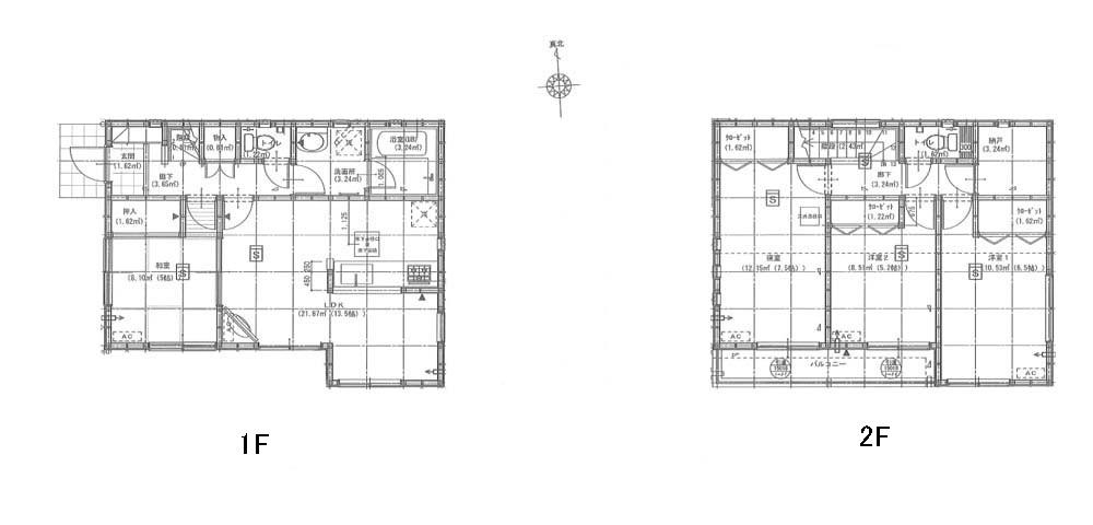 Floor plan. (Building 2), Price 27,800,000 yen, 4LDK+S, Land area 188.11 sq m , Building area 92.34 sq m