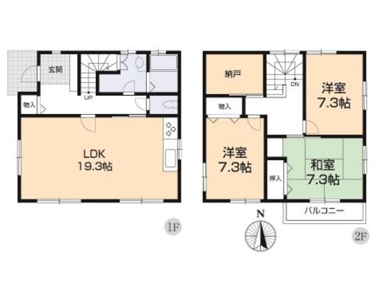 Floor plan. 38,900,000 yen, 3LDK, Land area 279.66 sq m , Building area 110 sq m floor plan