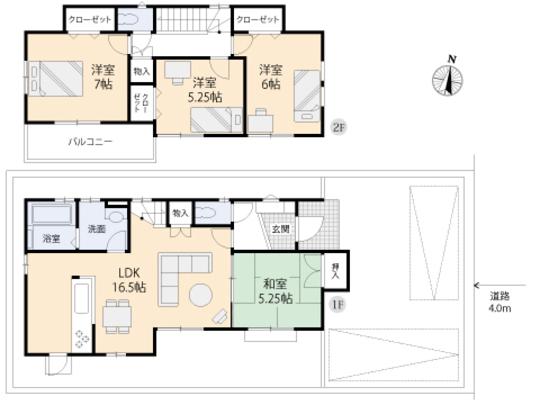 Floor plan. 36,900,000 yen, 4LDK, Land area 128.81 sq m , Building area 94.4 sq m floor plan