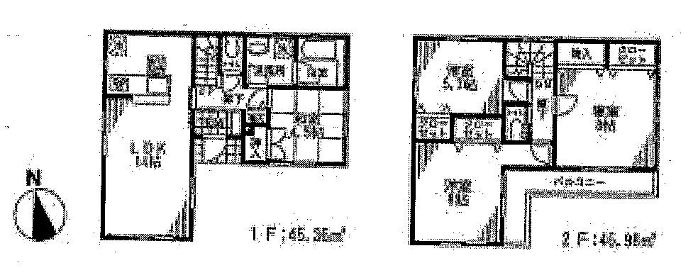 Floor plan. (1 Building), Price 24,800,000 yen, 4LDK, Land area 104.38 sq m , Building area 92.34 sq m