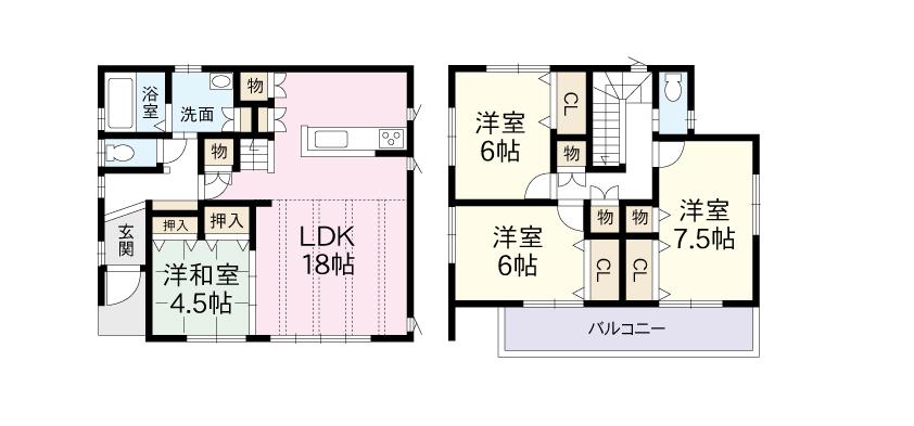 Floor plan. 29.6 million yen, 4LDK, Land area 150.06 sq m , Sun sun sun from the south since the building area 105.98 sq m corner lot