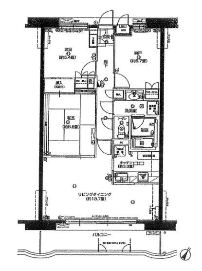 Floor plan. 2LDK + S (storeroom), Price 21.3 million yen, Occupied area 76.16 sq m , Balcony area 12.41 sq m good per yang, Appearance tiled, Interior renovation