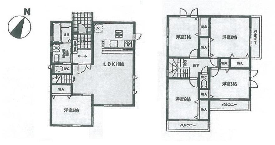 Floor plan. 40,800,000 yen, 5LDK, Land area 144.48 sq m , Building area 117.58 sq m