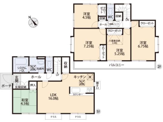 Floor plan. 31.5 million yen, 5LDK, Land area 175.29 sq m , Building area 105.98 sq m floor plan