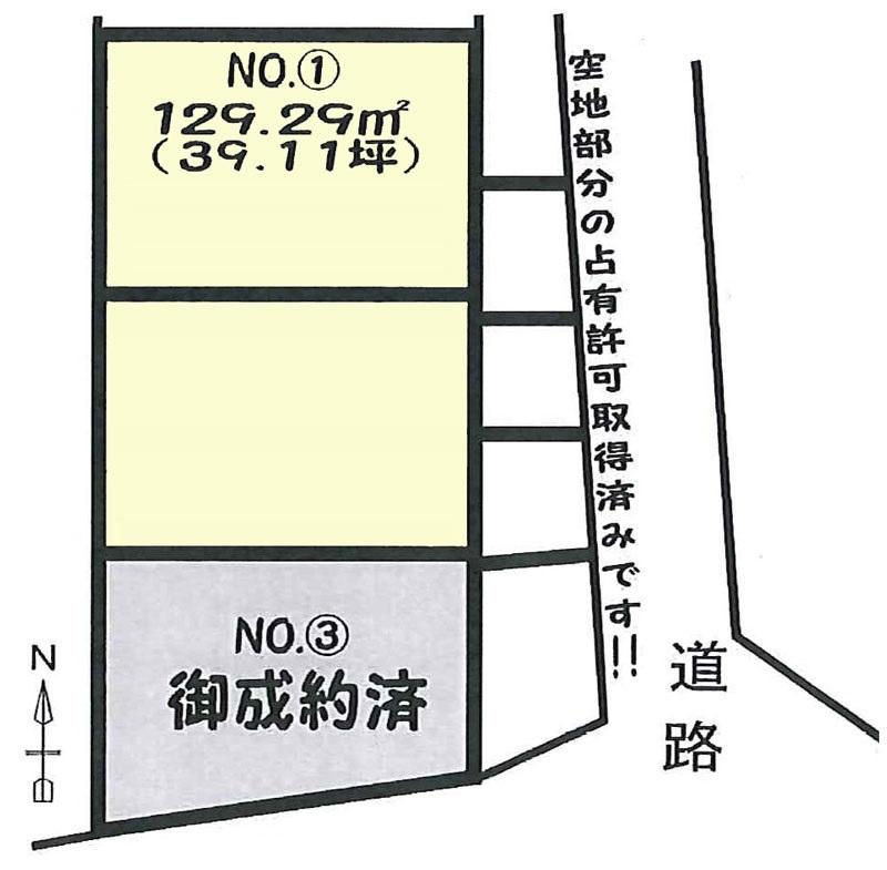 Compartment figure. Land price 15.5 million yen, Land area 129.29 sq m