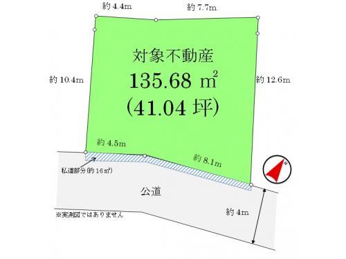 Compartment figure. Land price 14.5 million yen, Land area 135.68 sq m