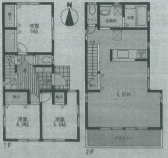 Floor plan. (A Building), Price 29,800,000 yen, 3LDK, Land area 86.57 sq m , Building area 86.94 sq m