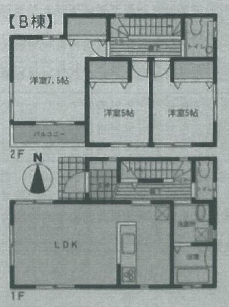 Floor plan. (B Building), Price 32,800,000 yen, 3LDK, Land area 103.18 sq m , Building area 83.63 sq m