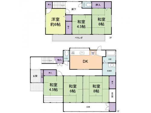 Floor plan. 24,800,000 yen, 6DK, Land area 196.26 sq m , Building area 118.41 sq m