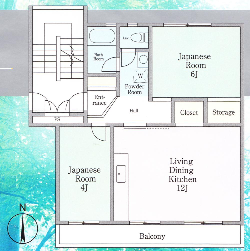Floor plan. 2LDK, Price 7.5 million yen, Footprint 51.2 sq m , Balcony area 8.27 sq m