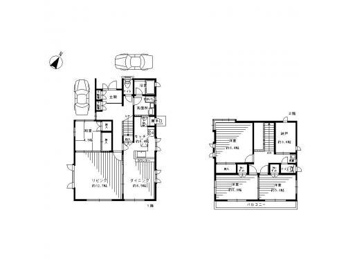 Floor plan. 41,500,000 yen, 4LDK, Land area 212.19 sq m , Building area 131.24 sq m