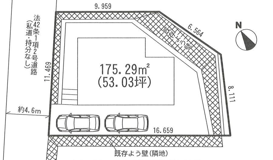 Compartment figure. 31.5 million yen, 5LDK, Land area 175.29 sq m , Building area 105.98 sq m car space two possible parking, South garden