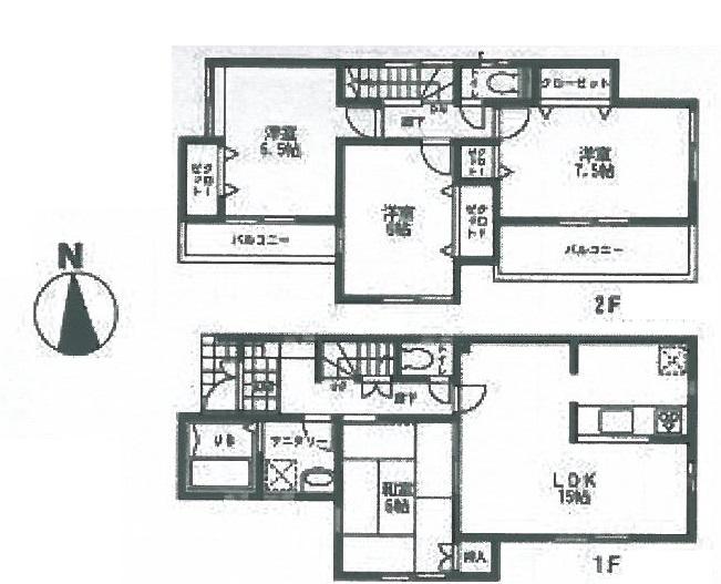 Floor plan. 24,800,000 yen, 4LDK, Land area 116.09 sq m , Building area 96.88 sq m