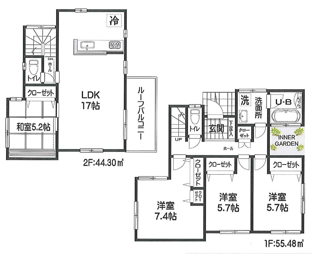 Floor plan. (C Building), Price 31,800,000 yen, 4LDK, Land area 138.07 sq m , Building area 99.78 sq m