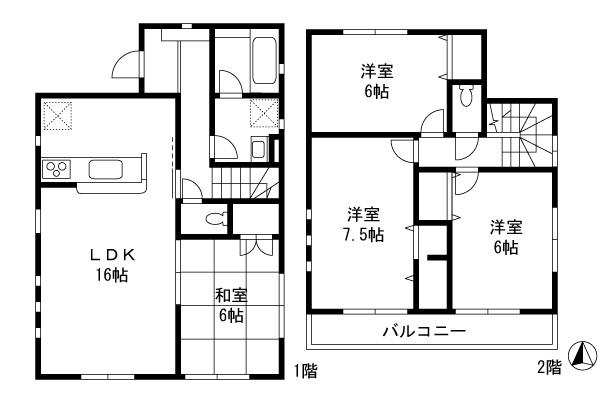 Floor plan. 24,800,000 yen, 4LDK, Land area 172.72 sq m , Building area 93.96 sq m