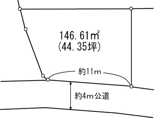 Compartment figure. Land price 12.8 million yen, Land area 146.61 sq m