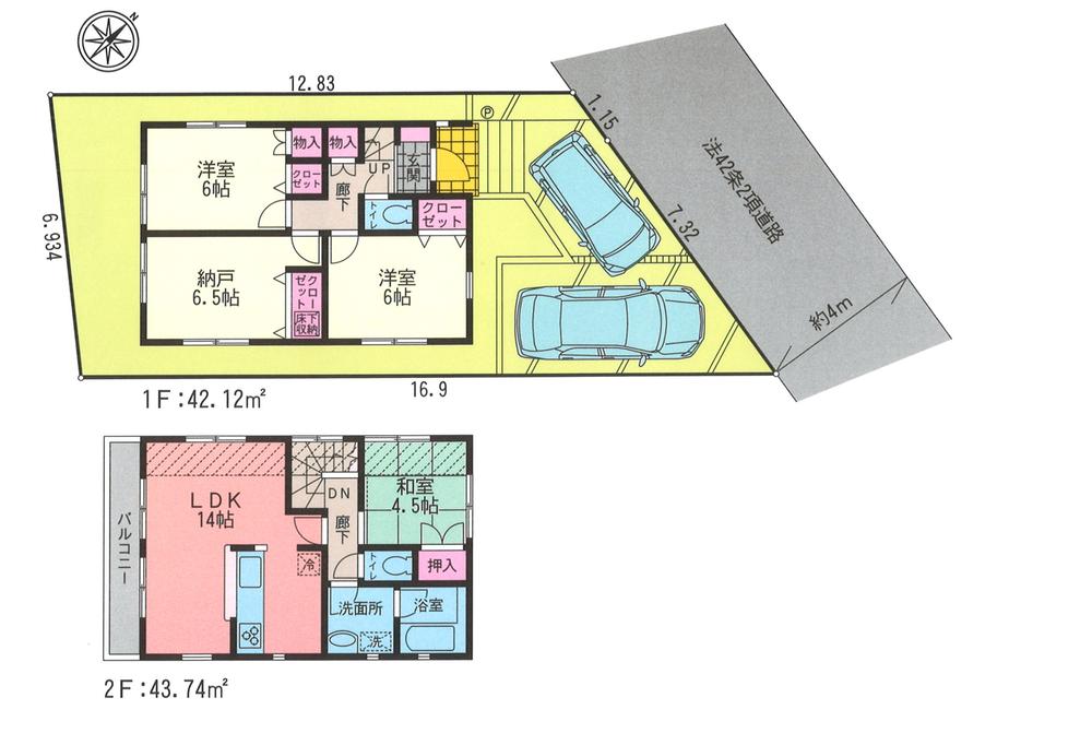 Floor plan. 17.8 million yen, 4LDK, Land area 102.85 sq m , Building area 85.86 sq m