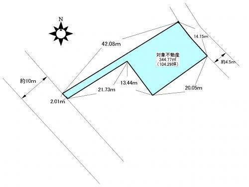 Compartment figure. Land price 16.8 million yen, Land area 344.77 sq m