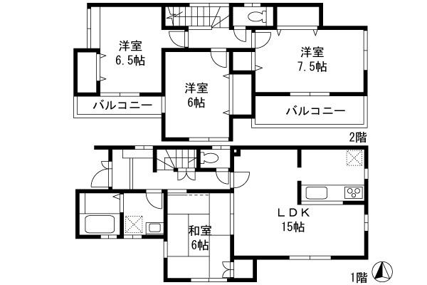 Floor plan. 24,800,000 yen, 4LDK, Land area 116.09 sq m , Building area 96.88 sq m