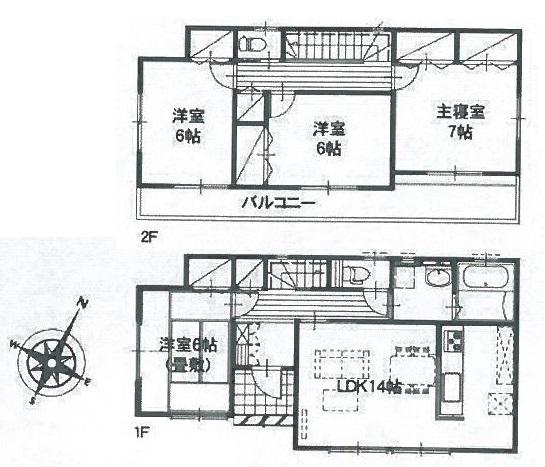 Floor plan. (1 Building), Price 28,400,000 yen, 4LDK, Land area 125.35 sq m , Building area 98.53 sq m