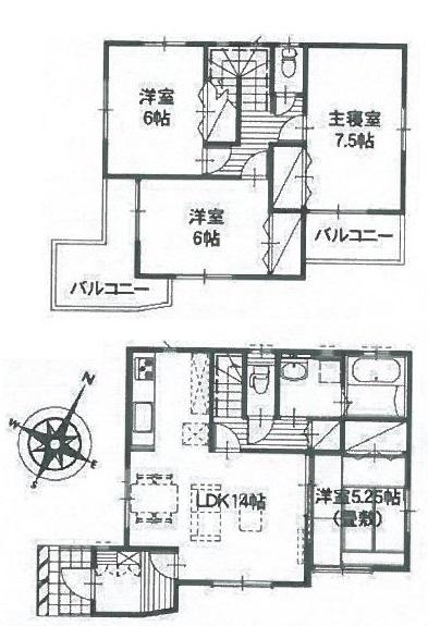 Floor plan. (5 Building), Price 27,400,000 yen, 4LDK, Land area 111.98 sq m , Building area 95.56 sq m
