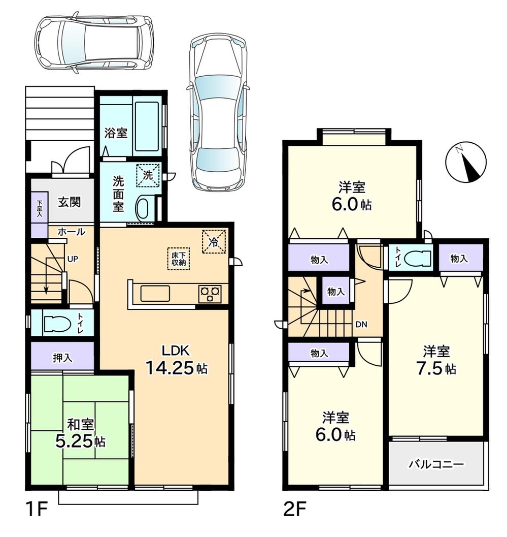 Floor plan. (1 Building), Price 22,800,000 yen, 4LDK, Land area 103.96 sq m , Building area 92.32 sq m