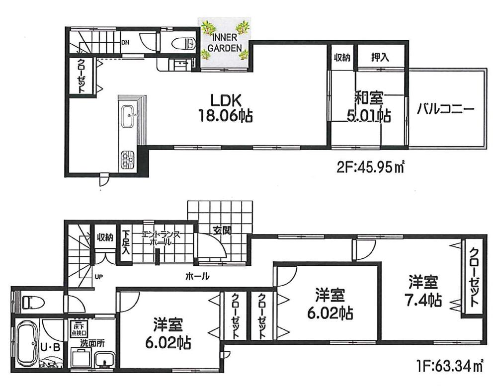Floor plan. (G Building), Price 34,800,000 yen, 4LDK, Land area 173.5 sq m , Building area 109.29 sq m