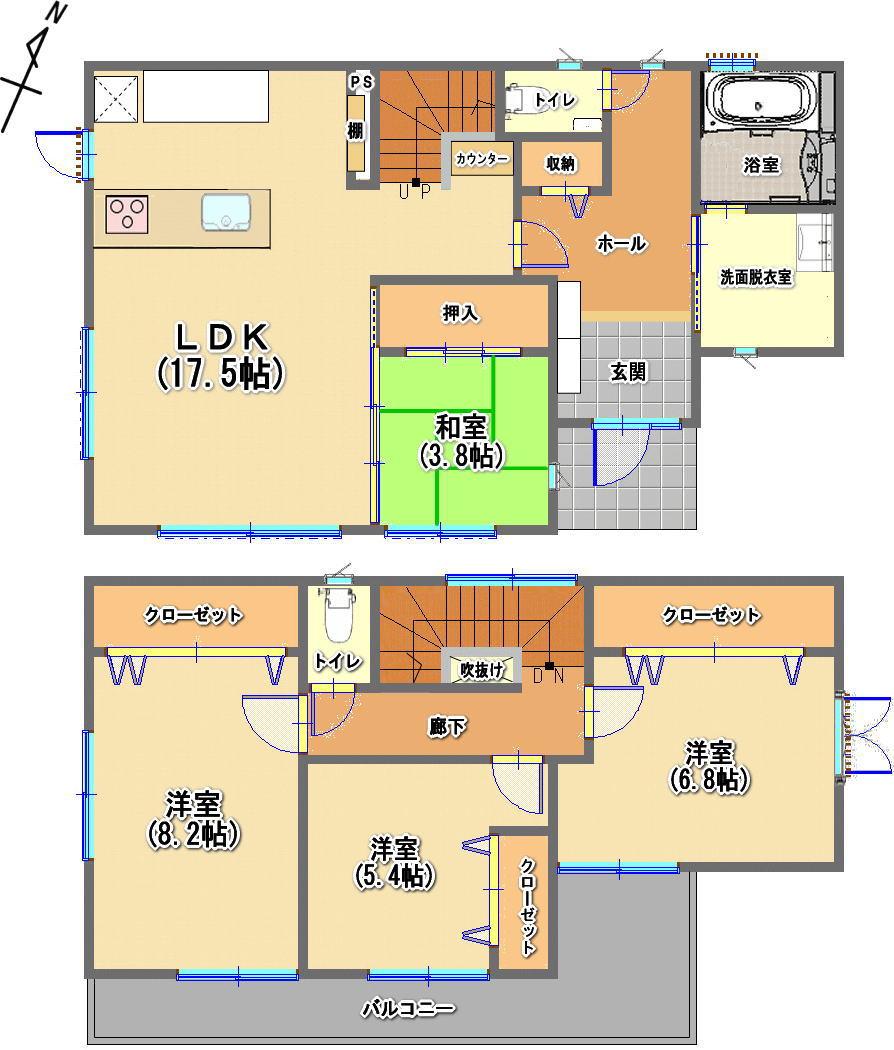 Floor plan. 31,800,000 yen, 4LDK, Land area 148.89 sq m , Building area 111.5 sq m