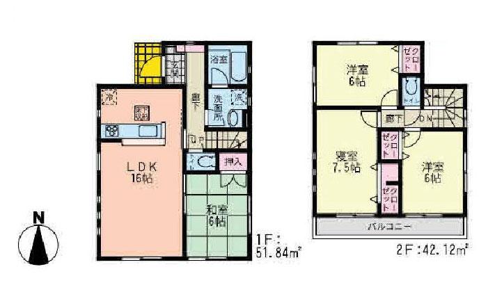 Floor plan. (9 Building), Price 24,800,000 yen, 4LDK, Land area 172.72 sq m , Building area 93.96 sq m